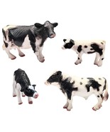 Realistic Farm Cow Model Figures Toy Set, 4Pcs Farm Cow Family Figurines... - £21.77 GBP