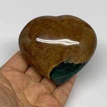 0.63 lbs, 2.9&quot;x3.2&quot;x1.5&quot; Ocean Jasper Heart Polished Healing Crystal, B30888 - £18.88 GBP