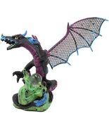 Blue And Black Midnight Pterosaur Dragon Perching On Green Flame Rock St... - €32,62 EUR