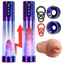 Electric Vacuum Penis Pump Sex Toy For Men-Waterproof Penis Extender With Realis - £53.34 GBP