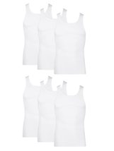 Hanes Men&#39;s 6 Pack A-Shirts Classic Tagless Tanks - White - Large - £26.74 GBP