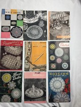 Vintage 40s 50s Lot 9 Crochet Knit Pattern Books Doilies Star Clark Coats - £23.44 GBP