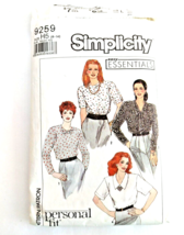 Vintage Sewing Pattern Simplicity 9259 Sewing Pattern Blouse Misses Size... - $4.94