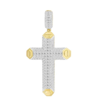 2 Cttw Diamond Cross Mens Pendant Charm 10k Yellow Gold - $1,845.36