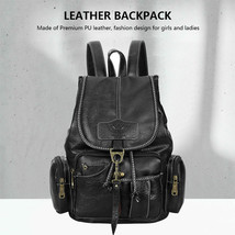 Pu Women Girls Leather Backpack Shoulder Satchel School Travel Purse Handbags - £30.04 GBP