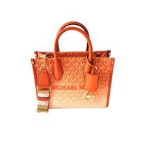 Michael Kors Mirella Small Shopper Top Zip Crossbody Handbag Red Clay Om... - $79.52