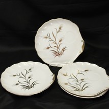 Lefton Wheat Gold Snack Plates Lot of 5 Plates - £15.35 GBP