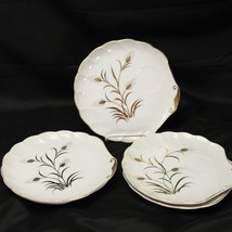 Lefton Wheat Gold Snack Plates Lot of 5 Plates - £15.43 GBP