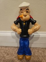 Vintage Popeye the Sailor Man Ceramic 8&#39;&#39; Painted - £53.14 GBP