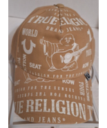 True Religion Buddha Trucker Hat Ball Cap Tan & White Logo Snapback MSRP $59 - $38.80