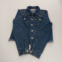 CAVALINI Denim Collection DJK196M Women’s Blue Crop Frayed Jacket Size Small image 13