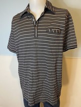 Matinique Black and White Striped Short Sleeve Polo Shirt, Men&#39;s Size XXL - £11.25 GBP
