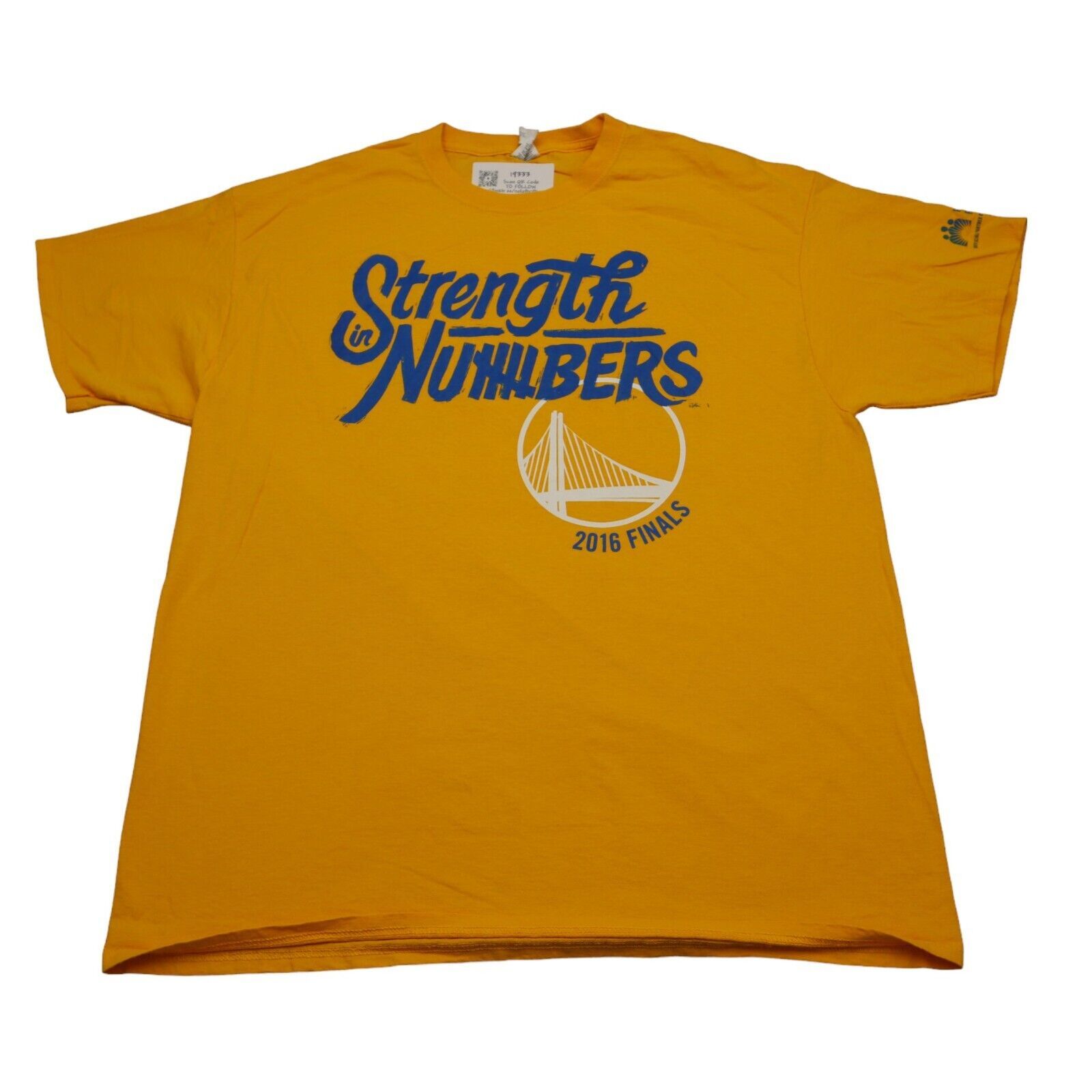 Fruit of the Loom Shirt Mens XL Yellow Short Sleeve Golden State Warriors Tee - £12.37 GBP