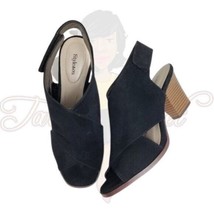Style &amp; Co Womens Black Danyell Open Toe Slingback Block Heels Sandals S... - £19.98 GBP