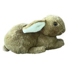Vintage Eden Rabbit Plush Realistic Stuffed Animal Bunny Lying Down Brown RARE - £102.86 GBP