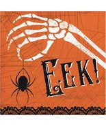 Wicked Webs EEK Spider Bones 16 Ct Beverage Napkins - £2.38 GBP