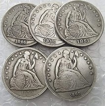 Rare Antique United States Full Set 1846-1860 5pcs Seated Liberty Dollar... - £27.61 GBP