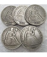 Rare Antique United States Full Set 1846-1860 5pcs Seated Liberty Dollar... - $34.55
