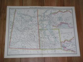 1908 Antique Map Of Saskatchewan Manitoba Western Ontario Canada - £20.76 GBP