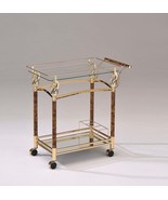 Helmut Serving Cart, Clear Glass &amp; Gold Plated Finish - $300.32 CAD