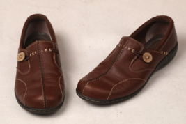 Clarks Unstructured Unloop Leather Womens 9  M Slip On Loafers Shoes Bro... - $31.32 CAD