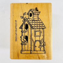 Vintage Stampin Up Birdhouse Leaves Rubber Stamp Retired 1996 - £11.98 GBP