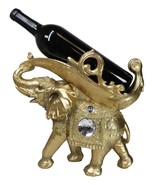 Feng Shui Golden Thai Buddha Elephant With Leaf and White Crystals Wine ... - $57.40 CAD