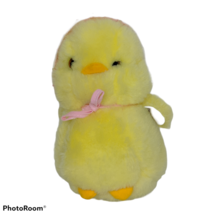 Yellow Easter Chick Plush Bonnet Stuffed Animal 7.5&quot; - £16.61 GBP