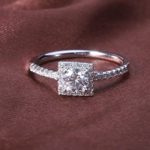 Half Eternity Square Halo Diamond Engagement Ring 0.5Ct Lab Created CVD 10K 14K - $1,015.89