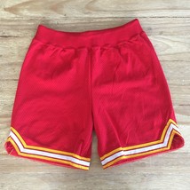 Vintage Lady Champion Mesh Basketball Shorts Red Yellow Elastic Size 14 - £18.96 GBP