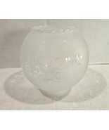 Antique Vtg Frosted Etched Floral Glass Round Sconce Pendant Lamp Light ... - $18.81