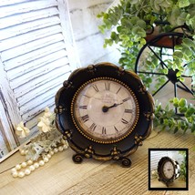 Courtly Clock Checked Clock Hand Painted Black and White Checks Clock - $79.00