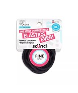 Scunci No-Damage Fine Hair Elastics ~Black ~ 15-Pieces ~ Free Shipping - $6.99