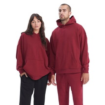 No Boundaries Men&#39;s All Gender Oversize Hoodie Sweatshirt, Red Burgundy ... - $24.74