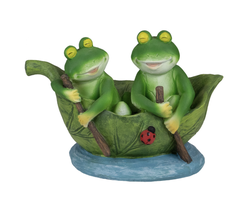 10 green frogs in a lily pad outdoor garden statue  christmas central thumb200