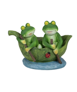 New Green Frogs In a Lilly Pad Outdoor Garden - £45.29 GBP