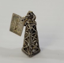 *B) Vintage Miniature Sterling Silver Oklahoma Oil Well Tower Charm - $14.84