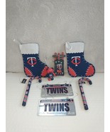 MLB Minnesota Twins Christmas Ornaments Candy Cane Stocking Sled Teddy B... - $17.03