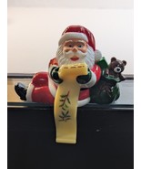 Vintage 1980 Santa Claus Christmas Stocking Holder Stocking Hanger Cellu... - $190.59 MXN