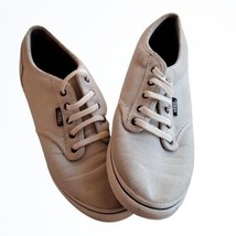 Vans Classic Grey Blue &amp; White Striped Flat Fashion Tied Sneaker Size 8 - £25.39 GBP