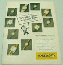 1953 Print Ad Wadsworth Men&#39;s &amp; Ladies Wrist Watches Elgin Watch Co. - £12.37 GBP