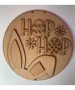 Bunny Hop Hop Round Easter Door Hanger Blank - $24.64 CAD