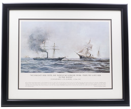 We Fought Her Until She Would No Longer Swim Framed 16x20 Historical Navy Photo - £77.28 GBP