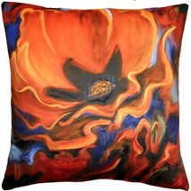 Orange Poppy 20x20 Throw Pillow, Complete with Pillow Insert - £65.67 GBP