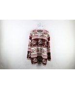 Deadstock Vtg 90s Country Primitive Womens L Fair Isle Flower Knit Sweat... - £66.56 GBP