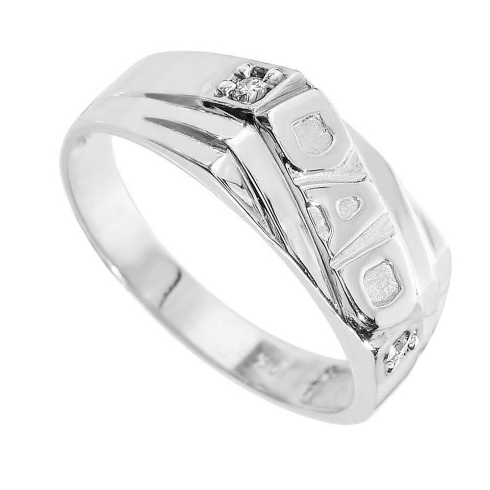 Father&#39;s Sterling Silver Men&#39;s CZ DAD Ring For men&#39;s Gift Women&#39;s Day gift - $50.01