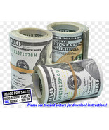 PICTURE for SALE: 3 Rolls of Hundred Dollar Bills PNG Transparent File P... - $1.99