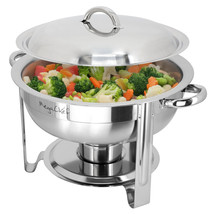 MegaChef 3.7 Quart Round Stainless Steel Professional Chafing Dish/Food Warmer/B - $2,036.51 MXN