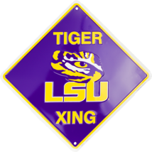 Lsu Tigers Xing 12&quot; X 12&quot; Embossed Metal Crossing Sign - £7.92 GBP