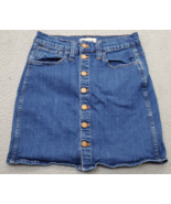 Madewell Jean Mini Skirt Womens Size 26 Blue Denim Solid 5-Pockets Butto... - €20,90 EUR